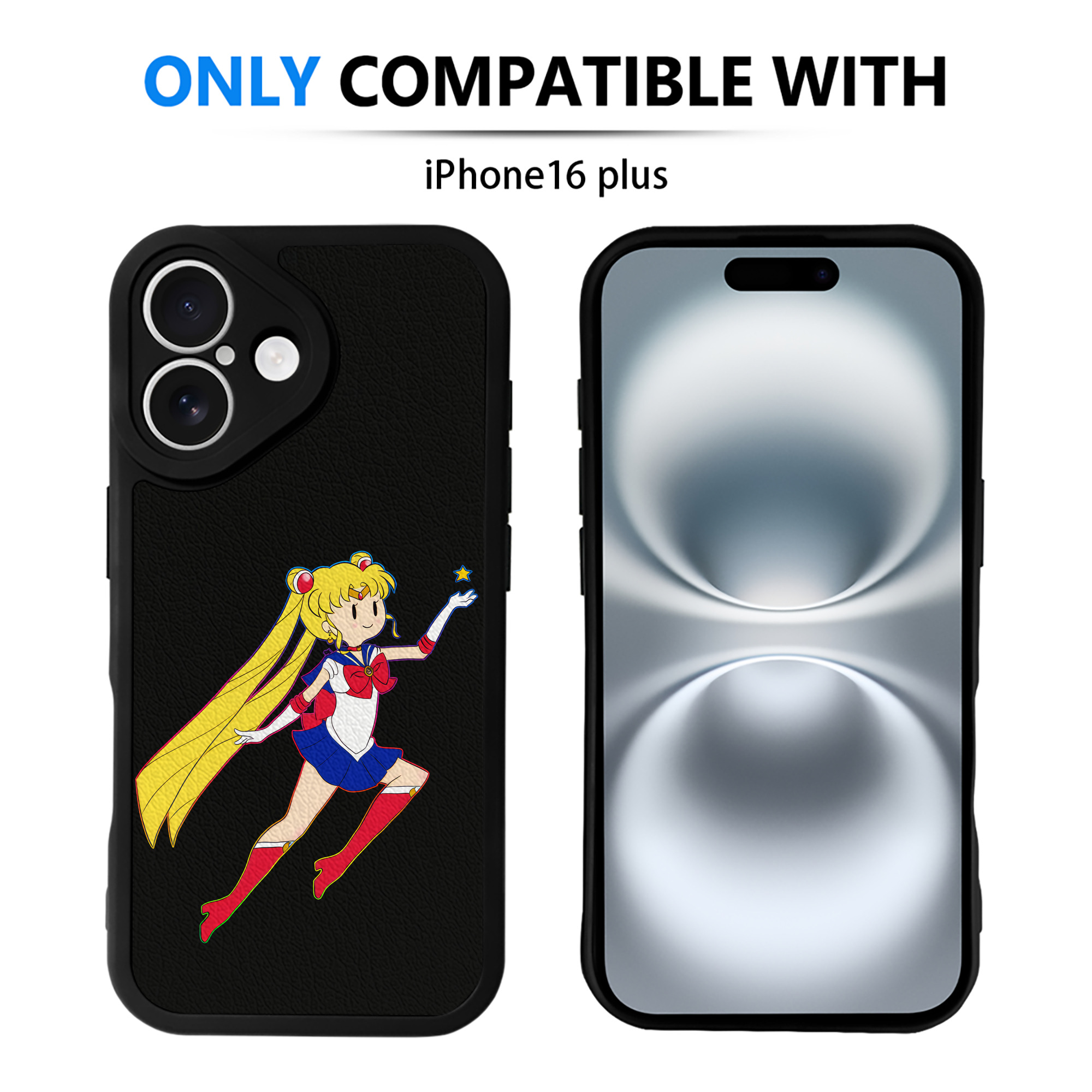 （画像用） 美少女戦士セーラームーン 月野 うさぎ つきの うさぎ Sailor Moon Tsukino Usagi 【iPhone 16シリーズ対応】シリコンスマホケース（レザー調） 材質：シリコン